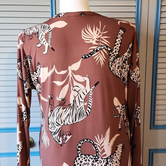 Breezies Brown Cheetah Print Dress - Picture 8 of 11